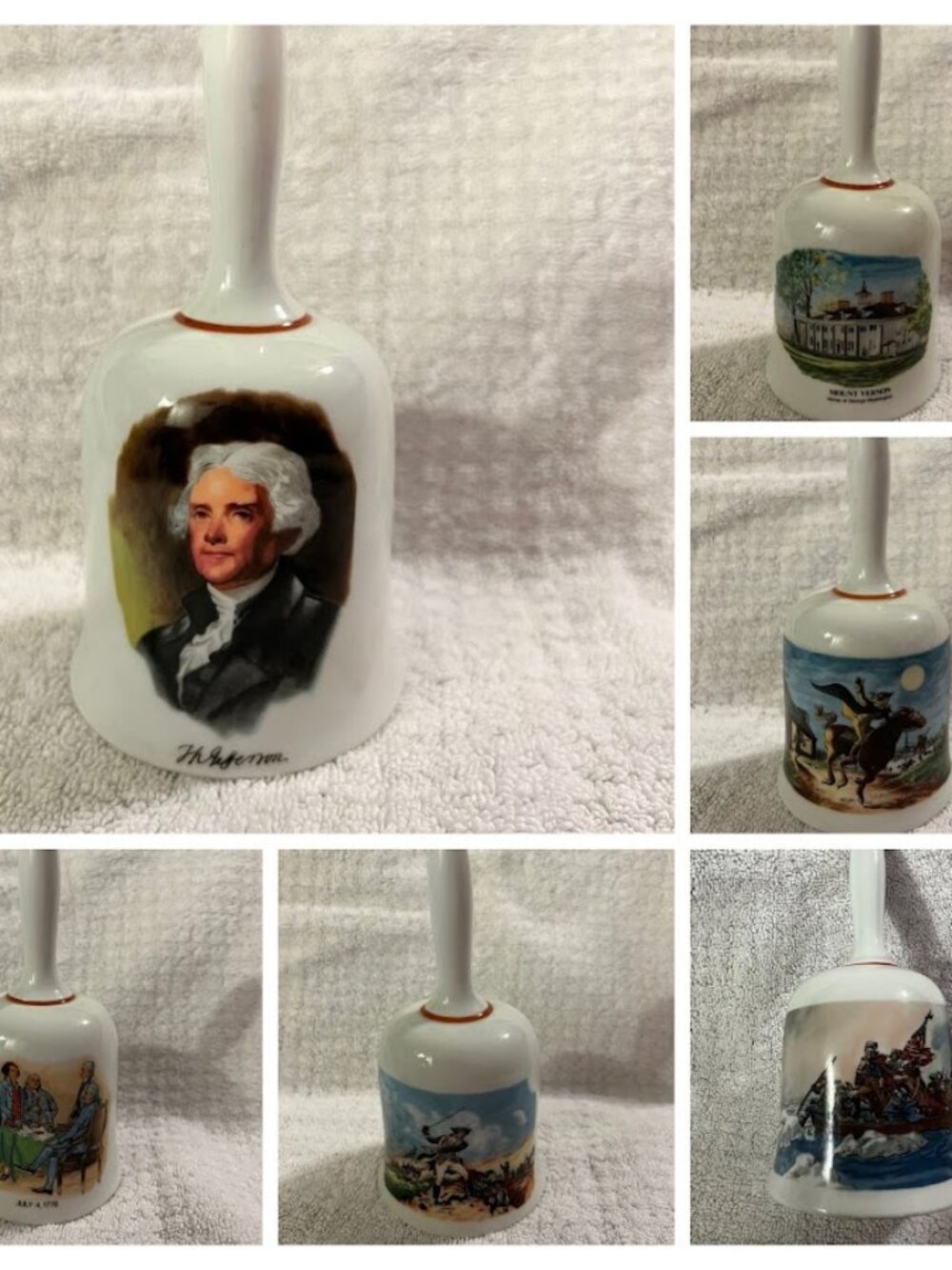 Danbury Mint - Set of 6 Revolutionary War Commemorative Bells